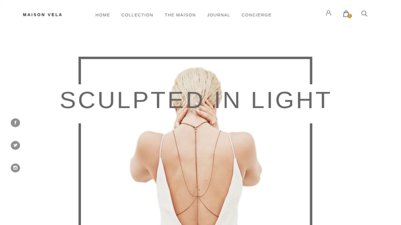 Maison Vela luxury jewellery website homepage
